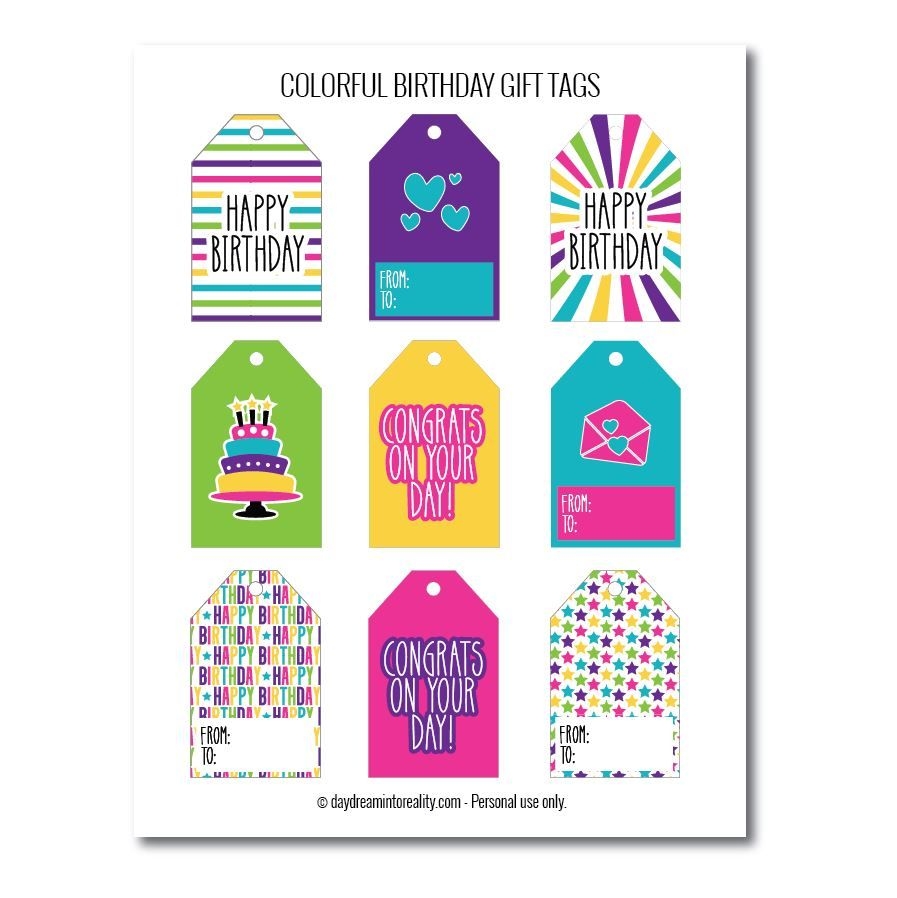 Free Printable Birthday Gift Tags