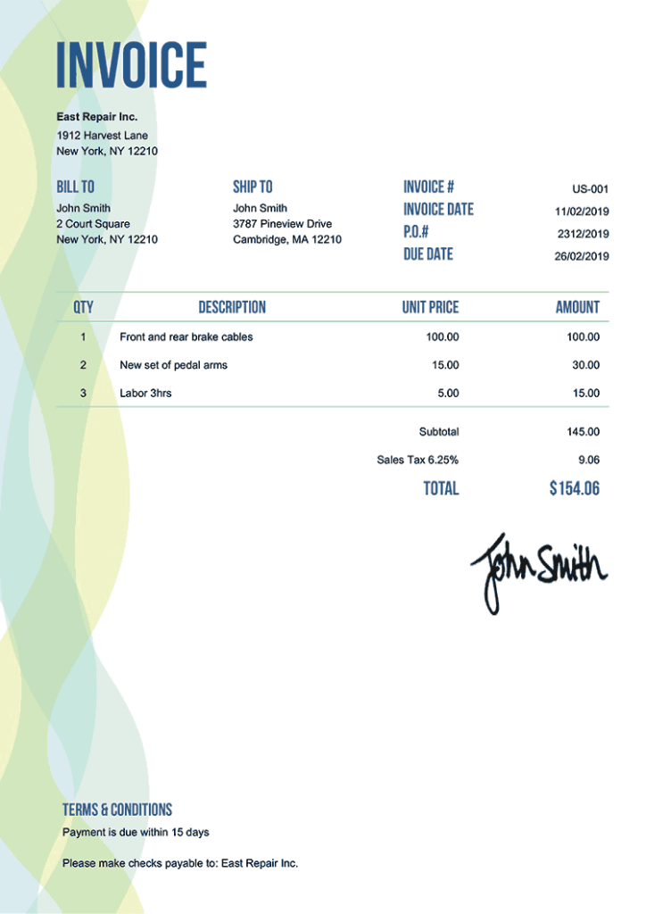 Invoice Template Free Printable