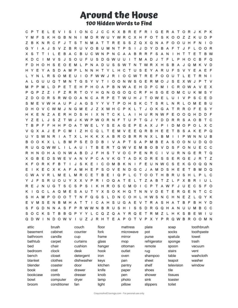 100 Word Word Search PDF Free Printable Hard Word Search