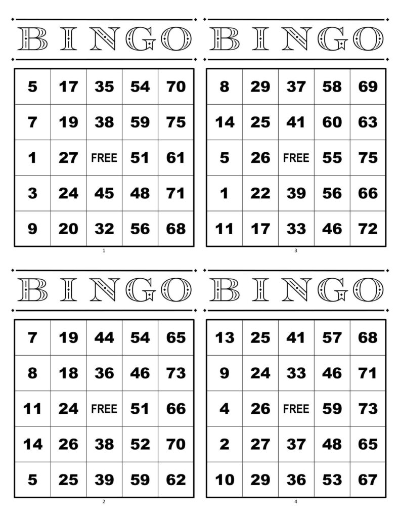 1000 Bingo Cards Pdf Download 4 Per Page Instant Printable Etsy Bingo Cards To Print Free Bingo Cards Bingo Cards Printable Templates
