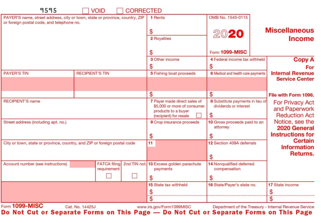 1099 MISC Form And Other Tax Forms Online Only At StubCreator