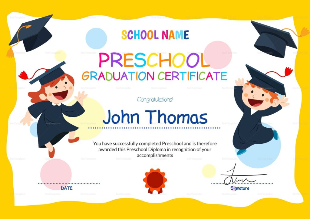 11 Preschool Certificate Templates PDF
