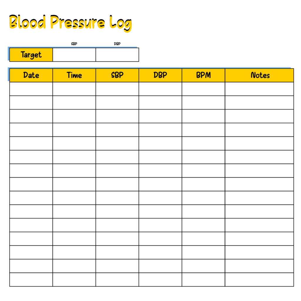 12 Best Sugar Blood Pressure Log Printable Printablee