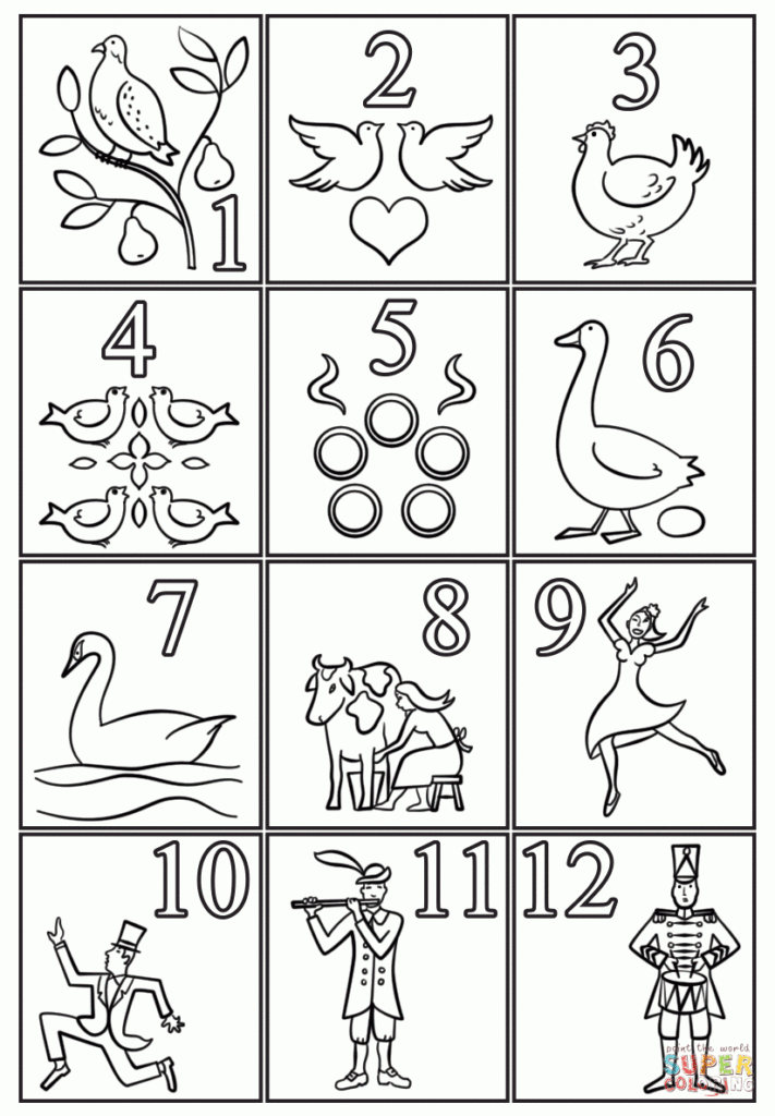 12 Days Of Christmas Coloring Page From Christmas Animals Category Select From 27743 Printabl Christmas Coloring Pages Days Of Christmas Song Christmas Colors