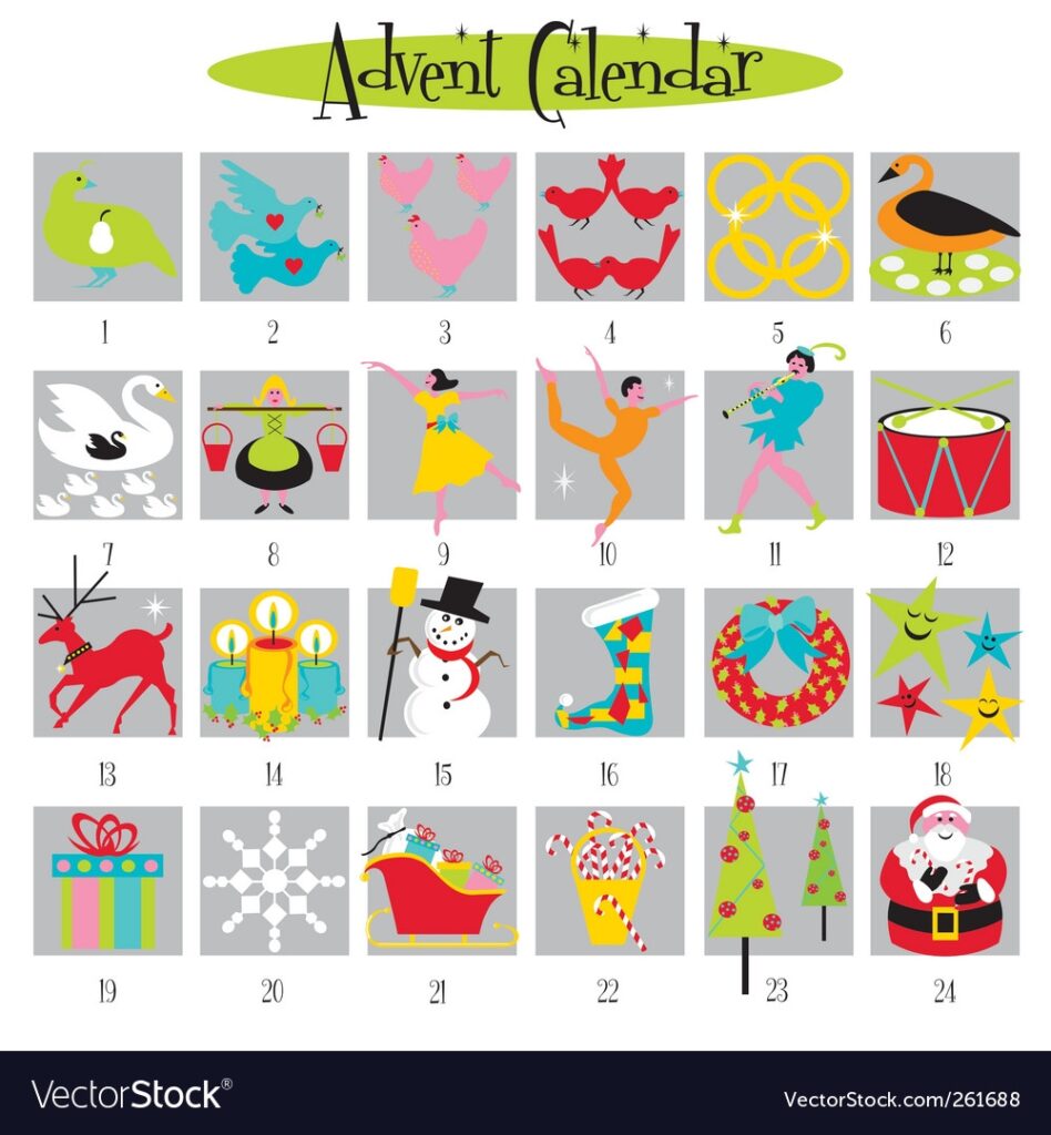 12 Days Of Christmas Royalty Free Vector Image