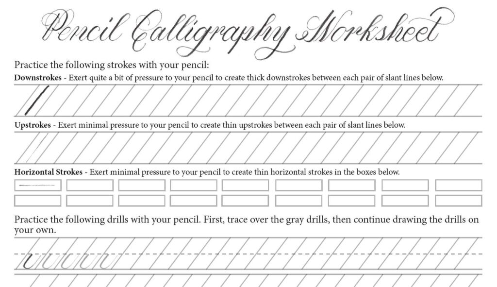 12 Free Calligraphy Practice Sheets