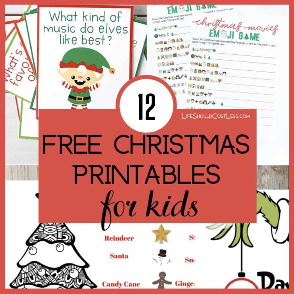 12 Free Christmas Printable Activities For Kids Life Should Cost Less