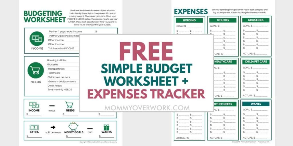 12 Free Printable Budget Worksheets To BE BOSS OF YOUR MONEY