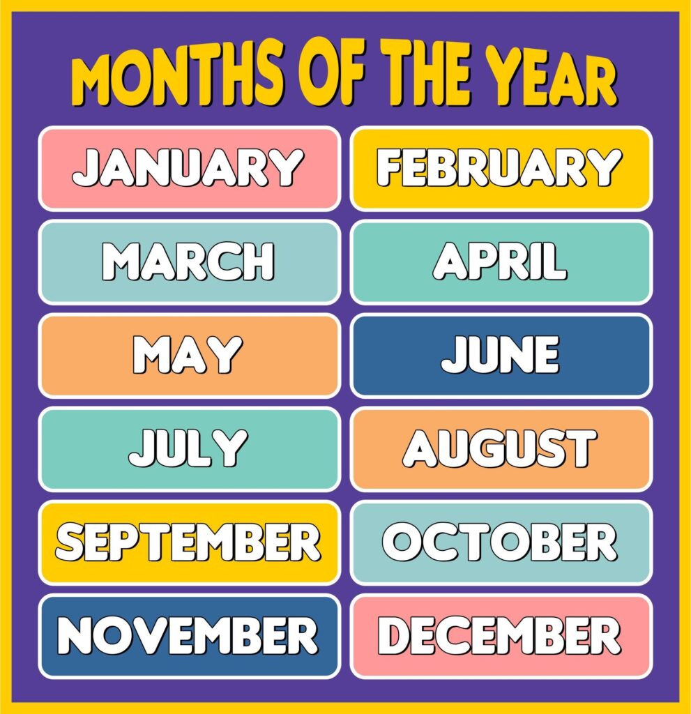 13 Best Free Printable Month Names Months In A Year School Labels Printables Name Of Months