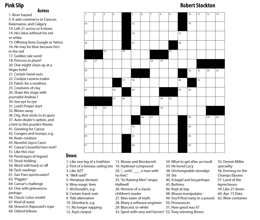 Free Printable Crossword Puzzles Adults