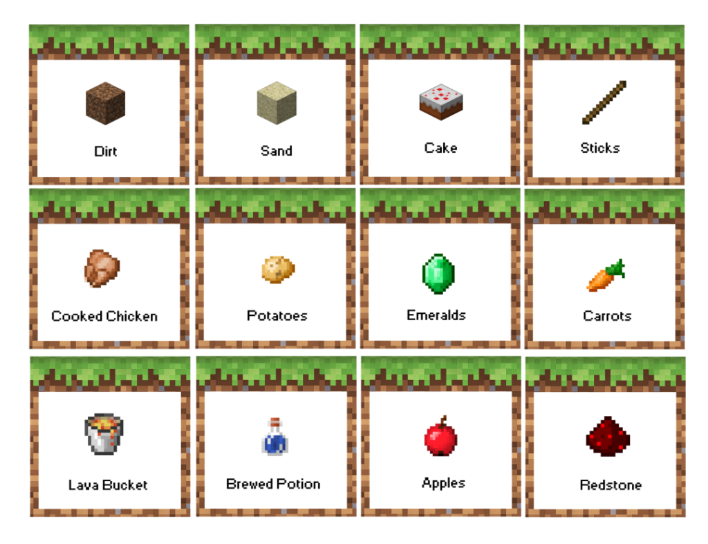 Free Minecraft Printables Food Labels