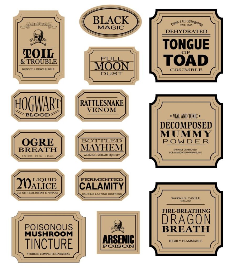 15 Best Free Printable Halloween Apothecary Jar Labels Printablee