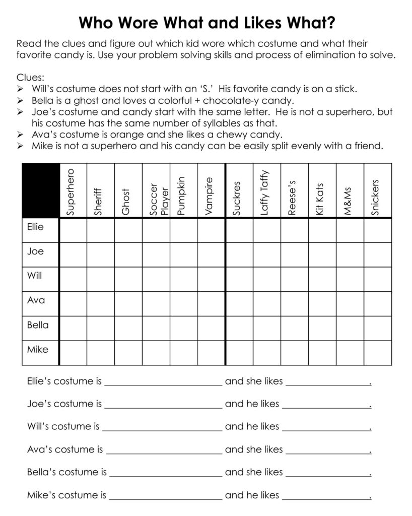 15 Best Halloween Logic Puzzles Printable Printablee