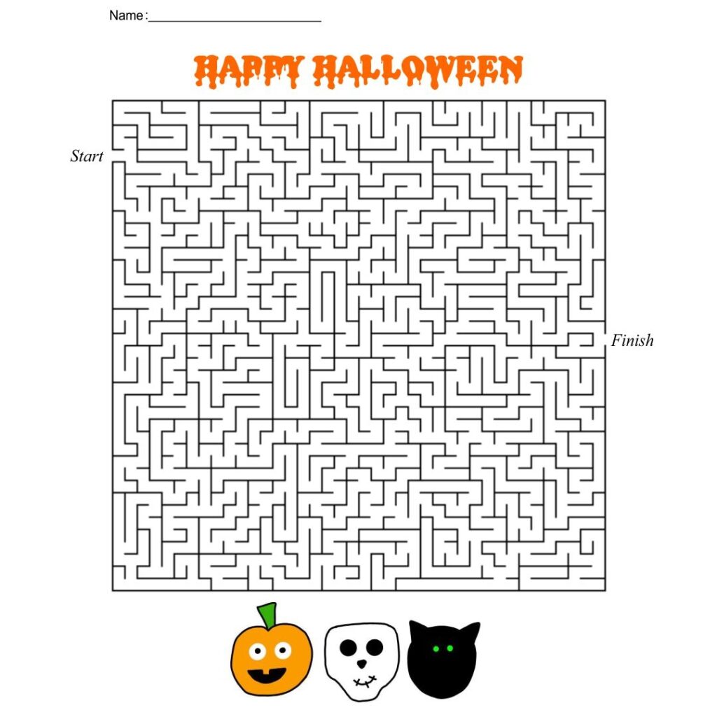 15 Best Printable Halloween Mazes And Puzzles Printablee