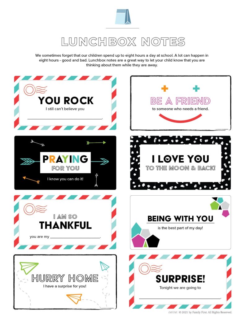16 Free Cute Printable Lunchbox Notes For Kids IMOM
