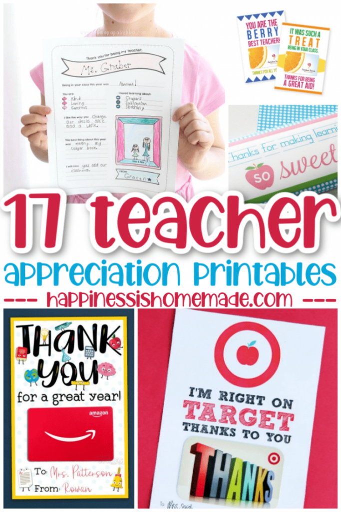 Teacher Appreciation Printables Free
