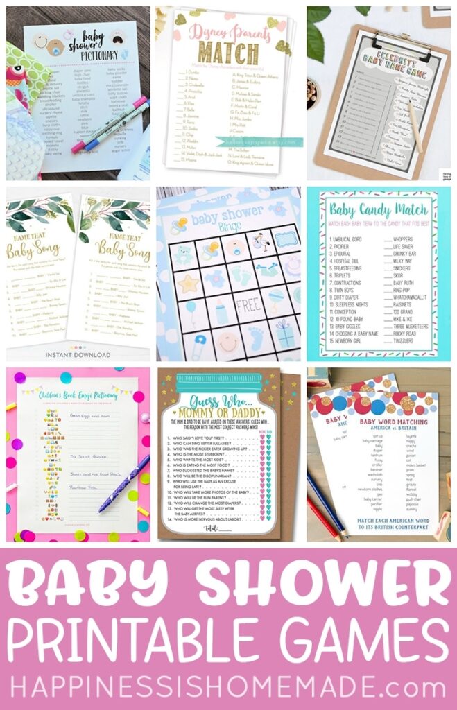 18 Printable Baby Shower Games Happiness Is Homemade