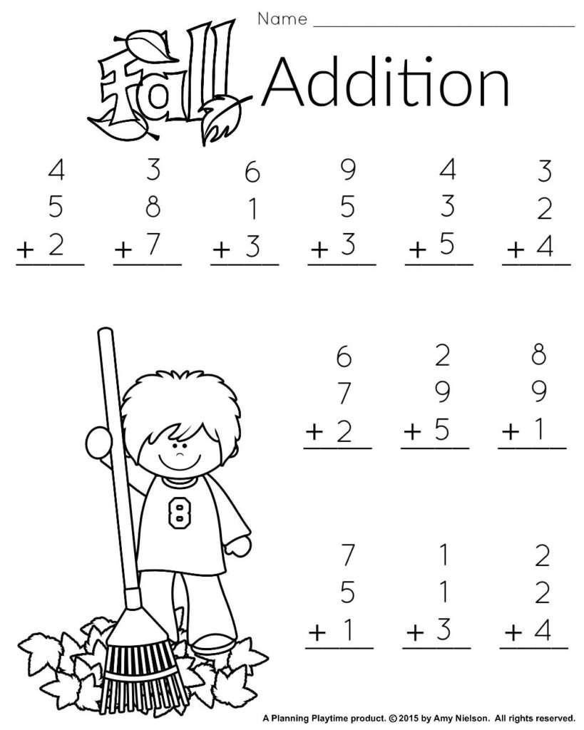 1st Grade Math And Literacy Worksheets With A Freebie Planning Playtime First Grade Math Worksheets Math Fact Worksheets Kindergarten Math Worksheets Addition