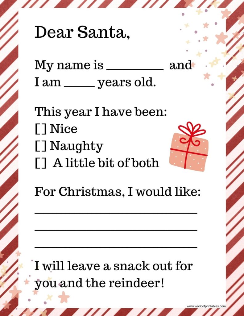 Free Printable Dear Santa Letter