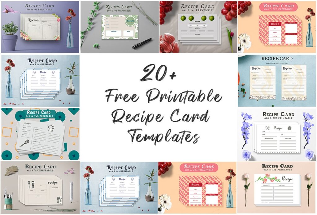 20 Free Printable Recipe Card Templates