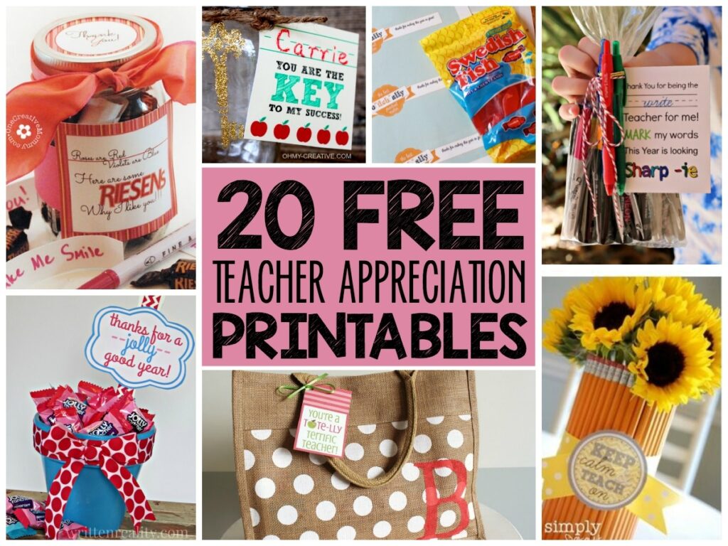 20 FREE Teacher Appreciation Printables 