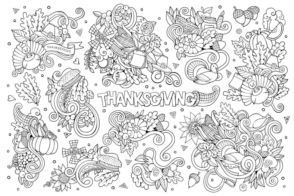 20 FREE Thanksgiving Coloring Pages For Adults Kids Happiness Is Homemade