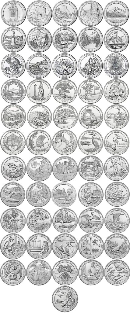 2010 P 2021 P BU National Parks Quarters 56 Coin Set Uncirculated At Amazon s Collectible Coins Store