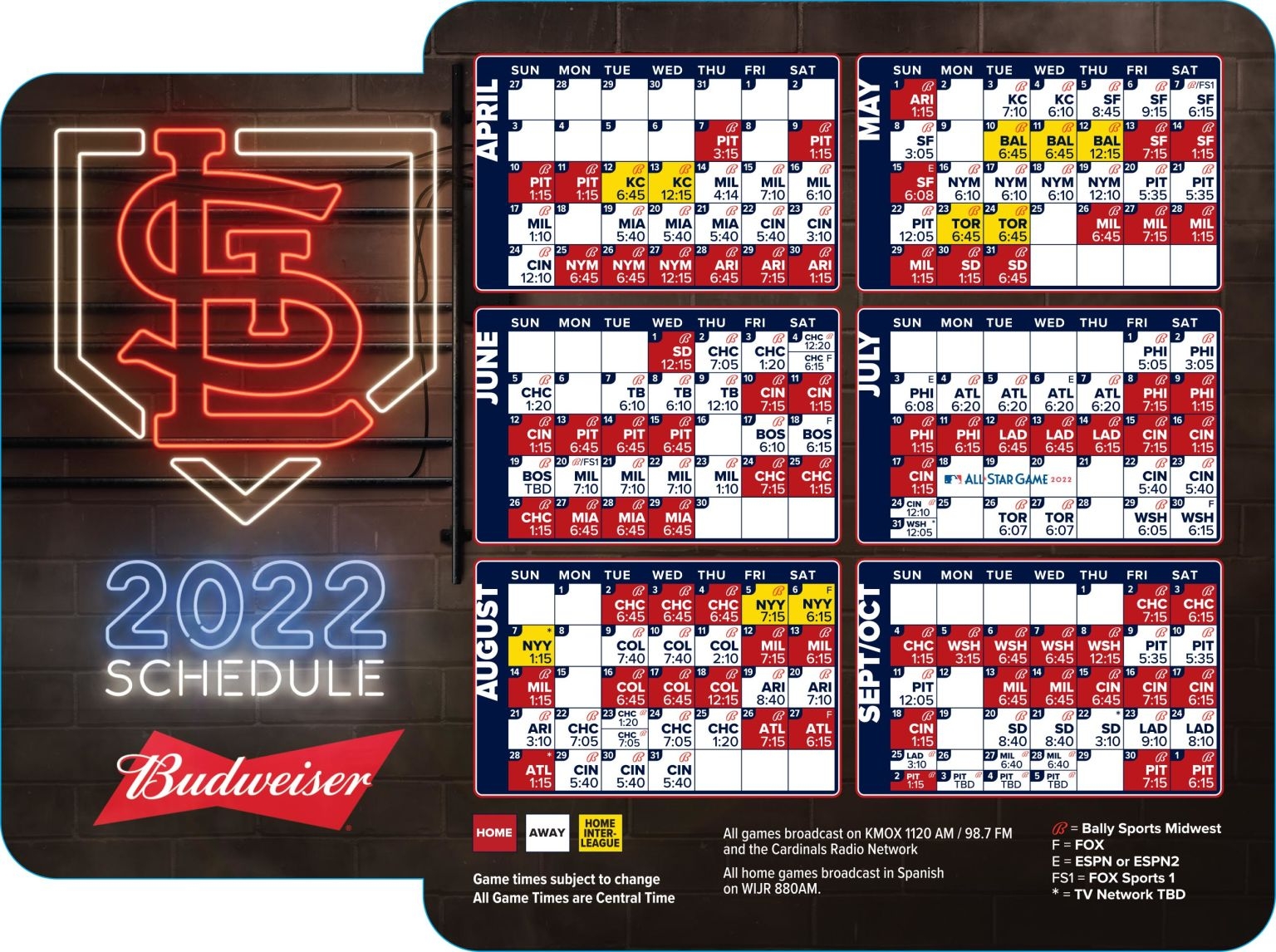 Stl Cardinals Schedule Printable