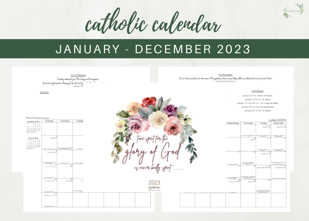 Catholic Calendar 2023 Printable