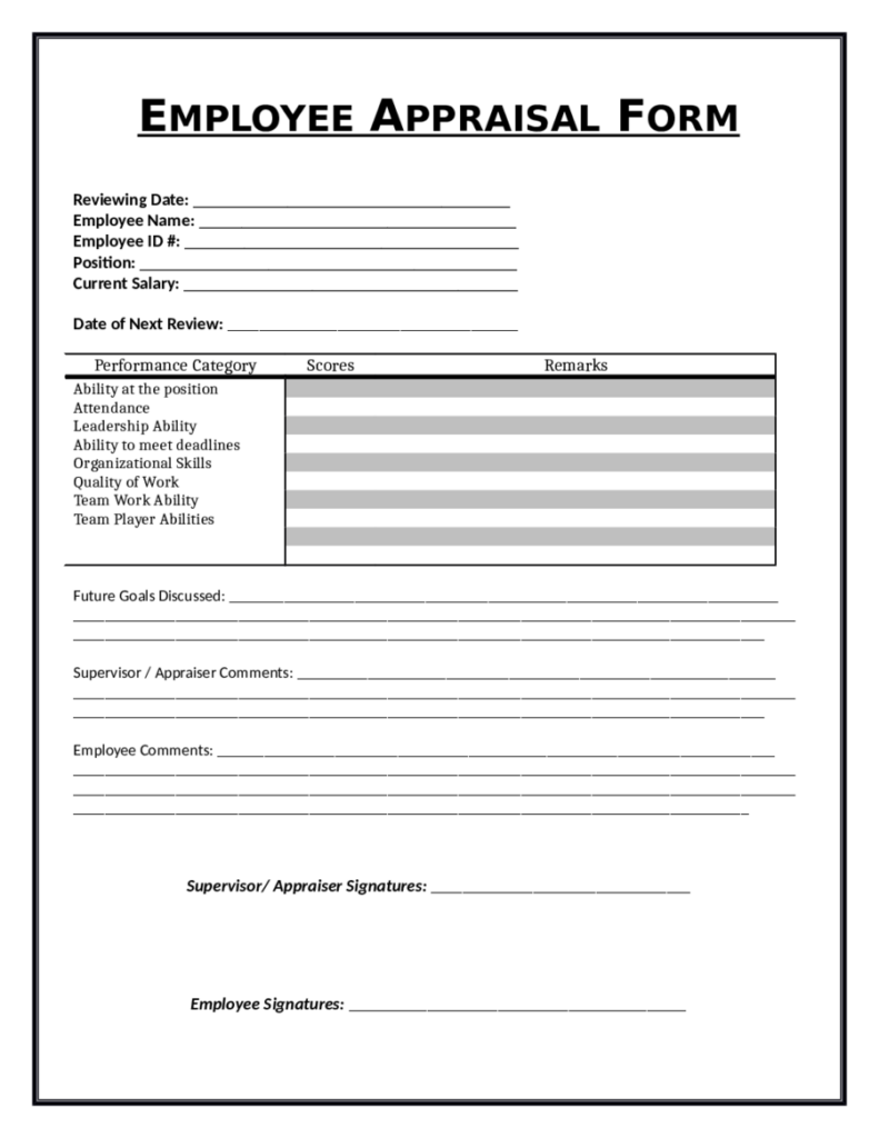 2023 Employee Evaluation Form Fillable Printable PDF Forms Handypdf