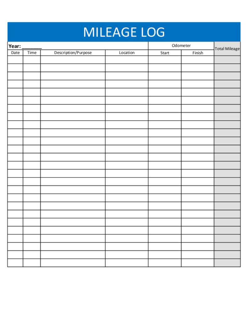 Pdf Free Printable Mileage Log Form