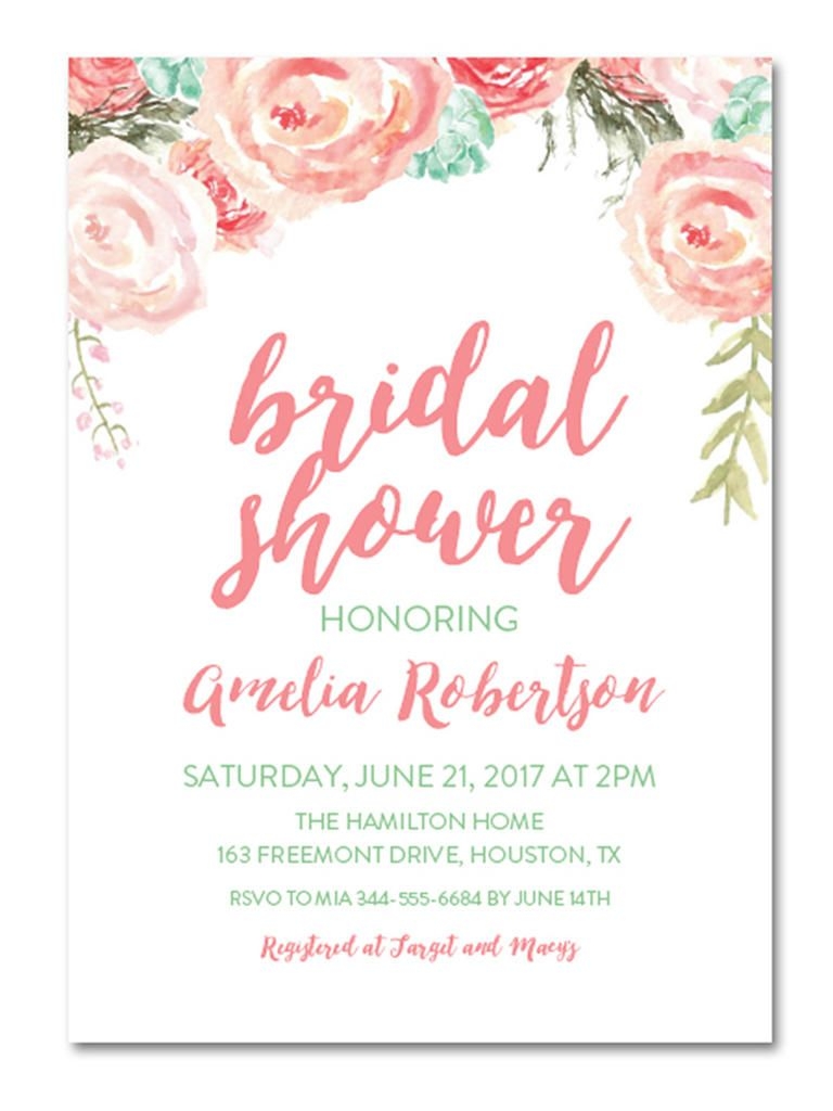 21 Printable Bridal Shower Invitations For The DIY Couple Bridal Shower Invitations Diy Printable Wedding Shower Invitations Bridal Shower Invitations Free