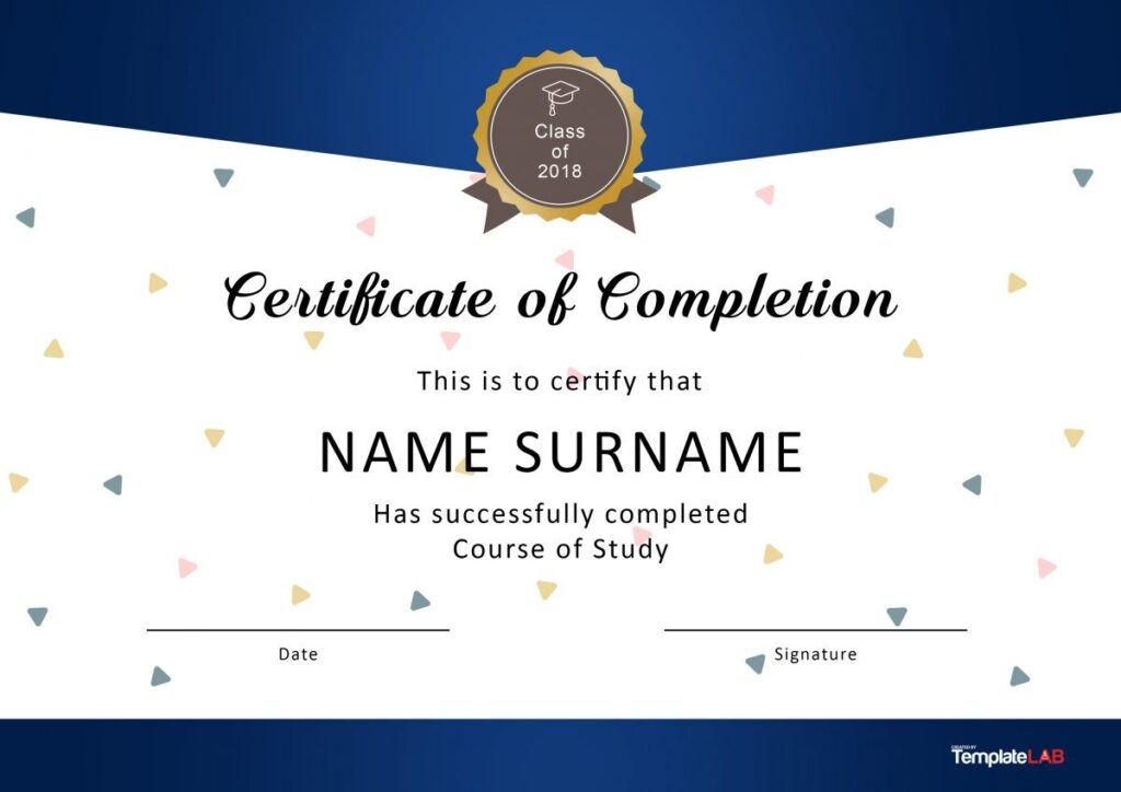 23 Free Certificate Of Completion Templates Word PowerPoint 
