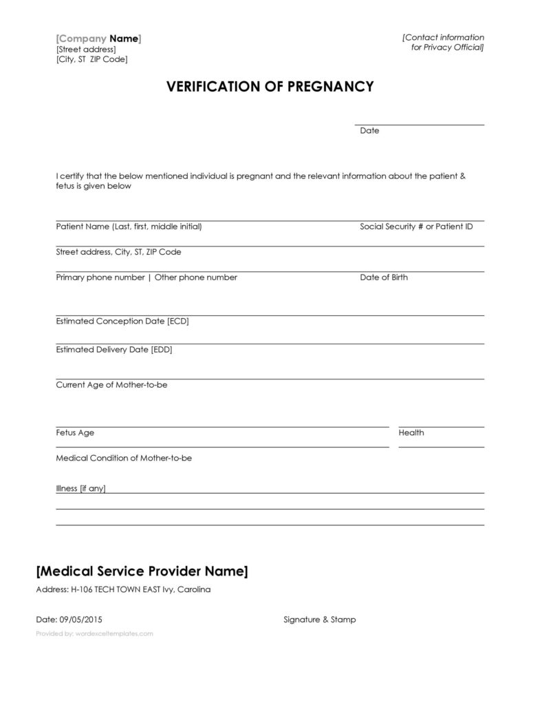 Clinic Free Printable Fake Pregnancy Papers