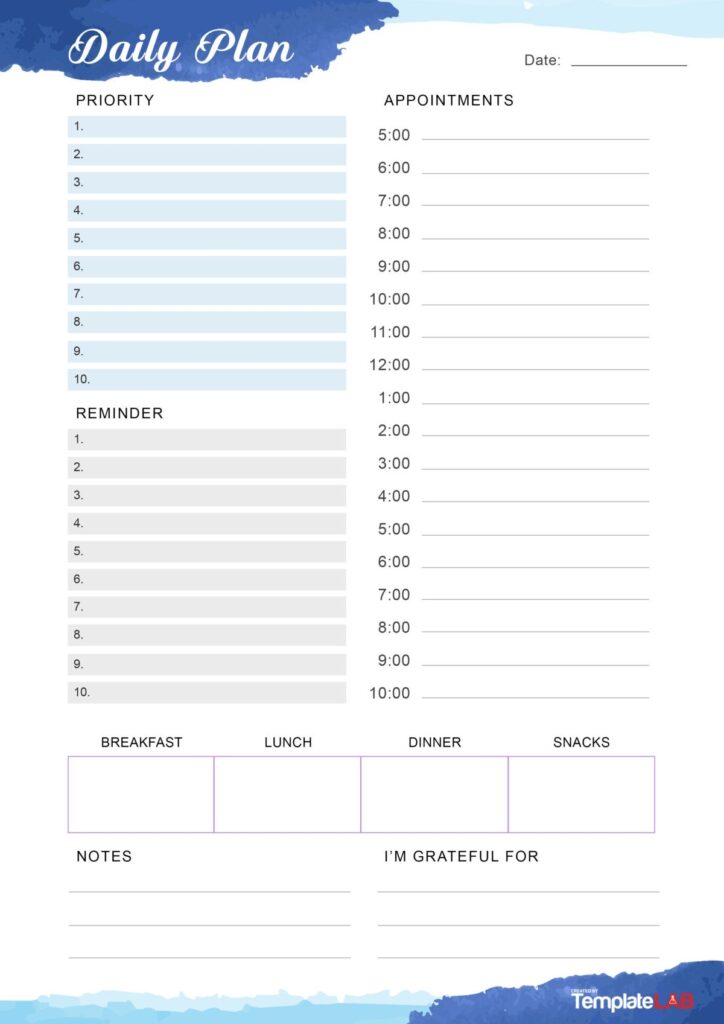 Free Printable Day Planner Free Printable Templates