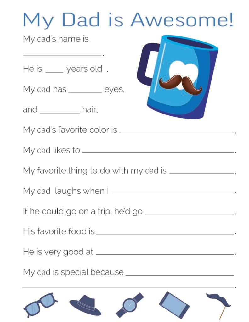 All About Daddy Free Printable
