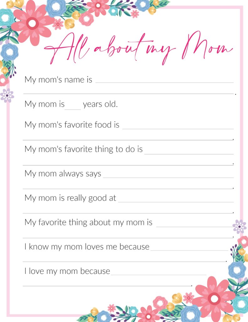3 Free All About My Mom Printables Freebie Finding Mom