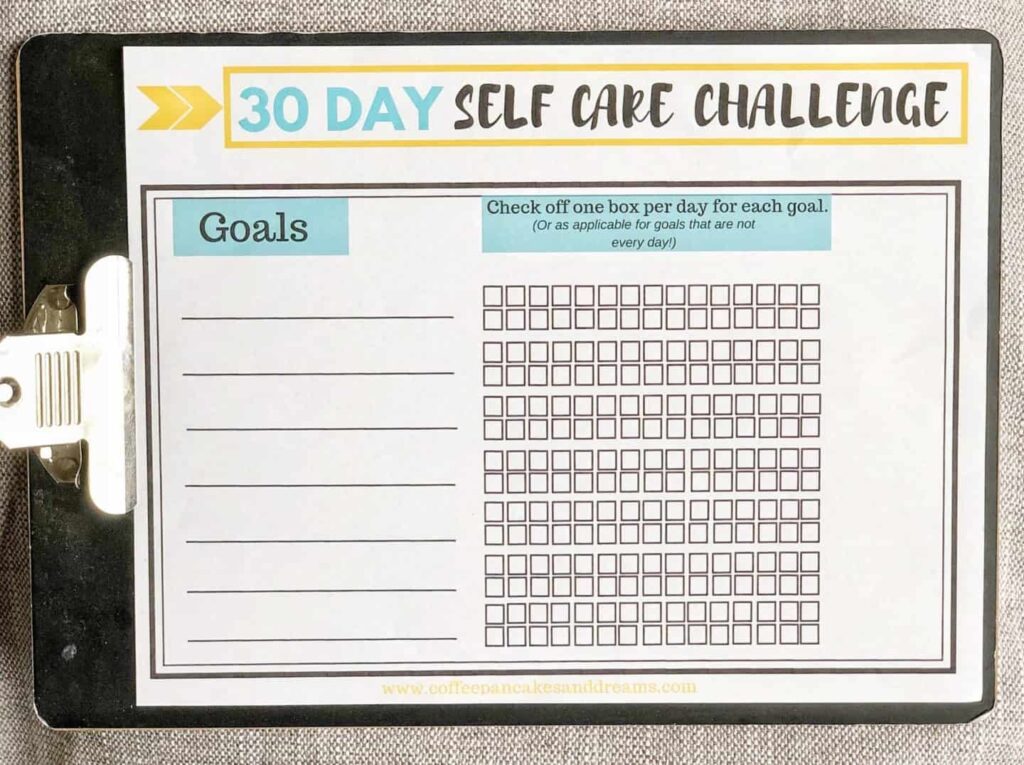 30 Day Self Care Challenge Printable Self Care Worksheets Ideas Coffee Pancakes Dreams
