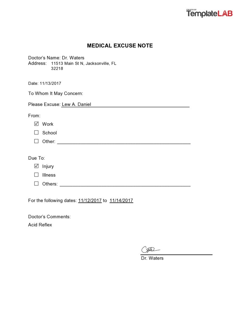 36 Free Doctor Note Templates for Work Or School 