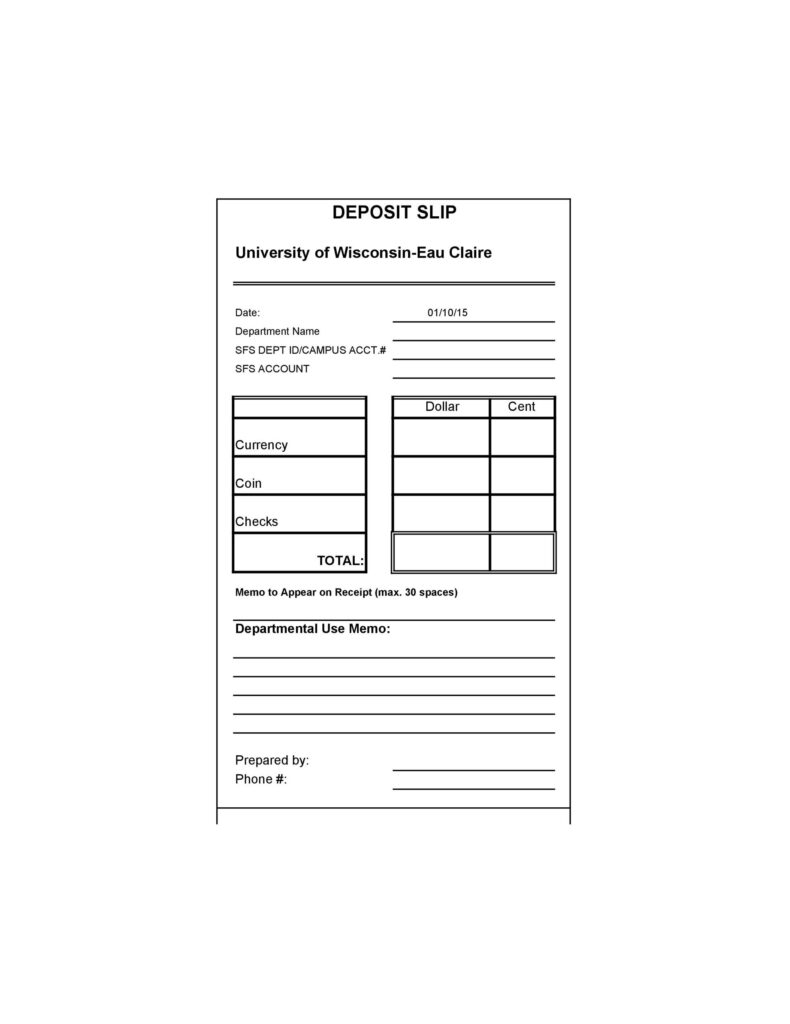 37 Bank Deposit Slip Templates Examples TemplateLab