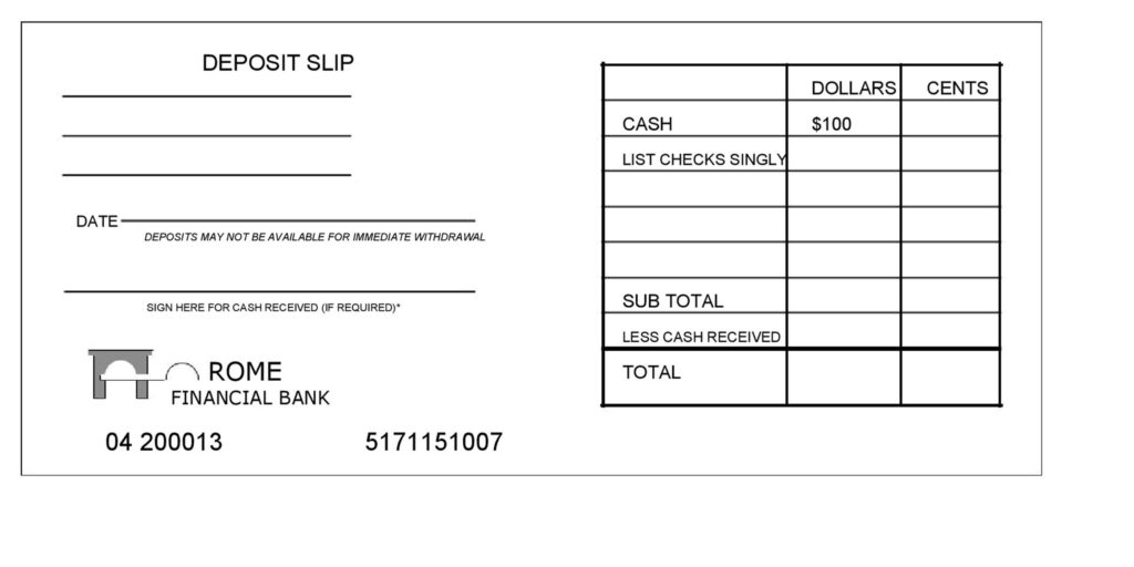 37 Bank Deposit Slip Templates Examples TemplateLab