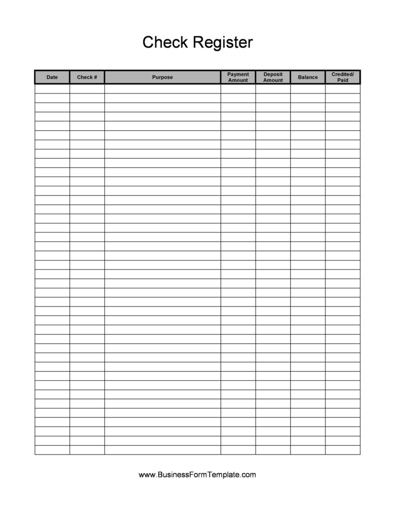 39 Checkbook Register Templates 100 Free Printable TemplateLab