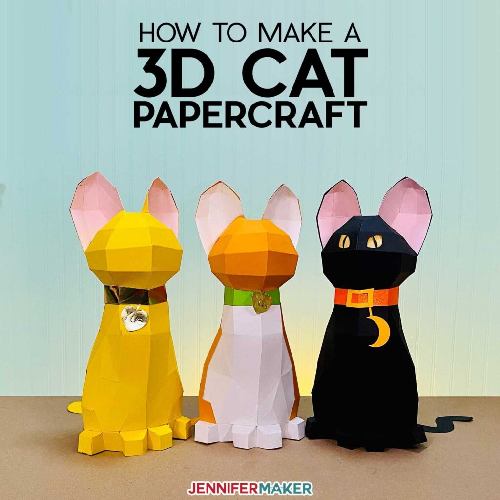 3D Papercraft Cat Free Animal Papercraft Template SVG File Jennifer Maker