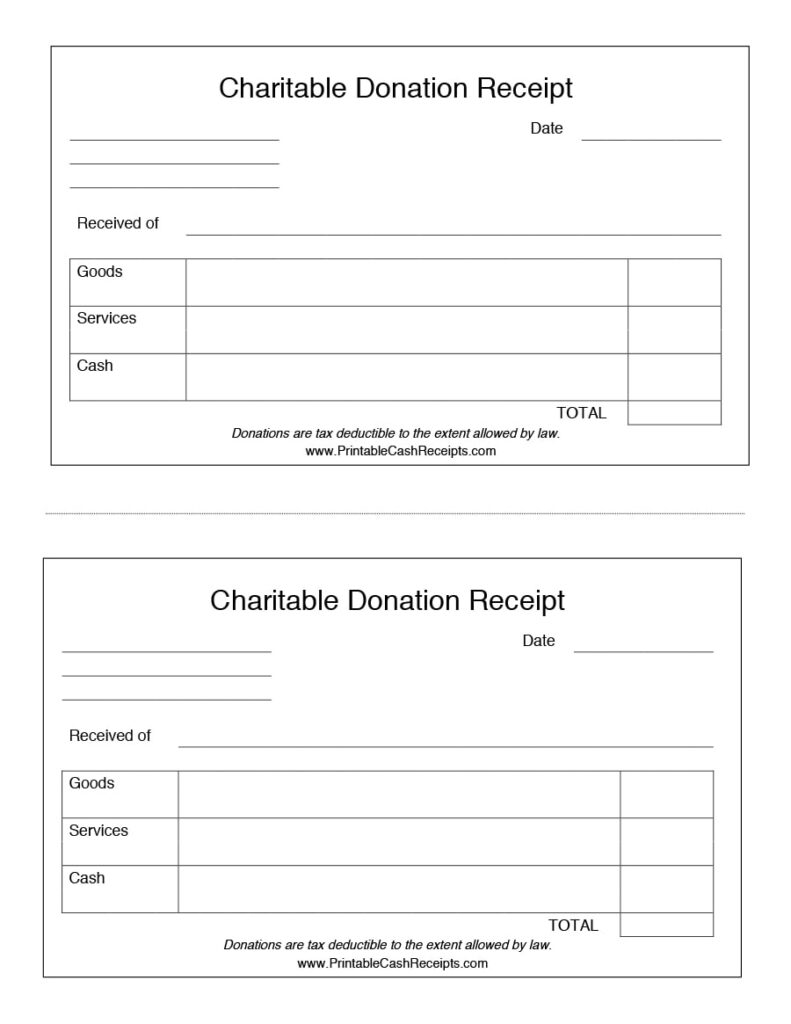 40 Donation Receipt Templates Letters Goodwill Non Profit 