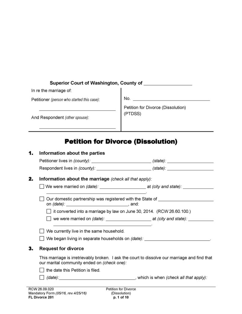 40 Free Divorce Papers Printable TemplateLab