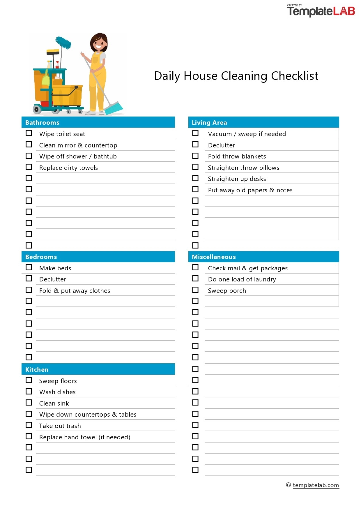 Printable Cleaning Schedule For Home