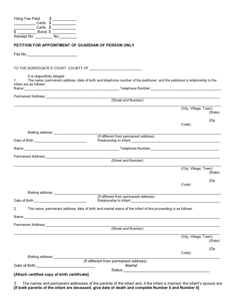 Free Printable Guardianship Forms