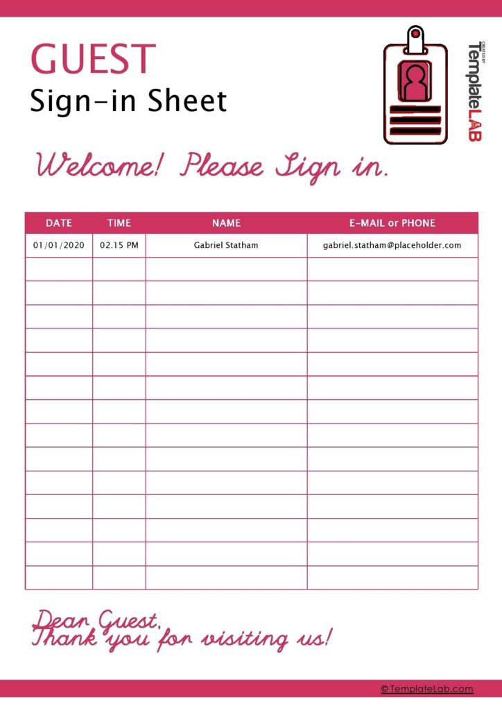 40 Sign Up Sheet Sign In Sheet Templates Word Excel 