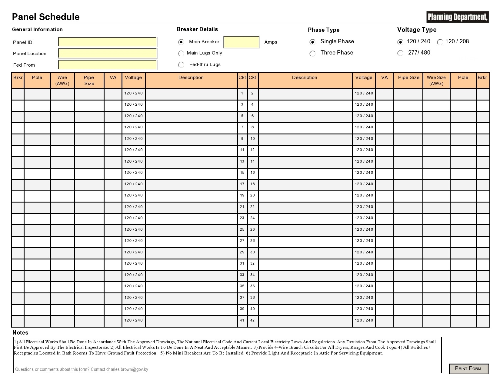 42 Fillable Panel Schedule Templates Excel Word TemplateLab