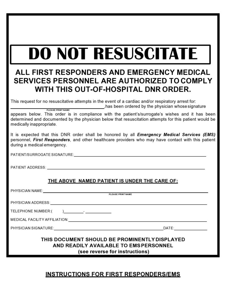 43 Printable Do Not Resuscitate Forms All States TemplateLab